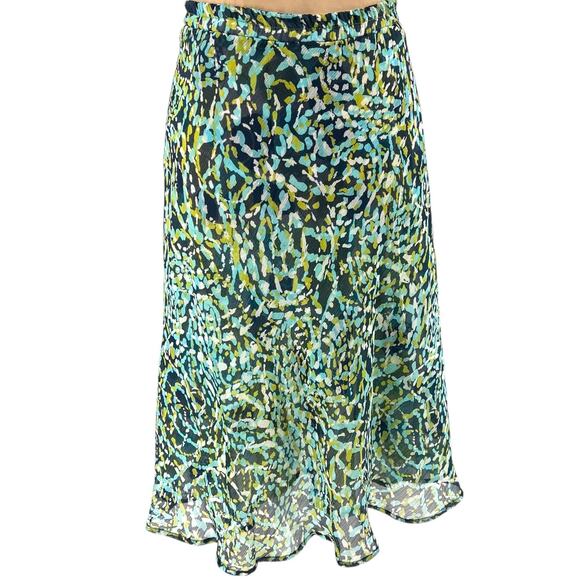 VNTG Flirty Reversible Layered Watercolor Chiffon Skirt 1X Spring Fairy BohoChic - Picture 4 of 8